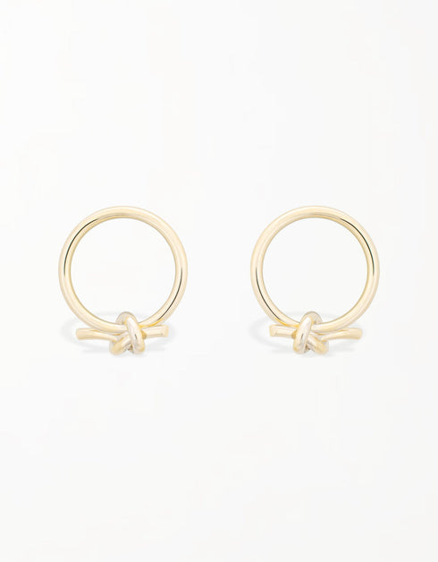 Ribbon Knot Hoop Stud Earrings for Everyday Beauty